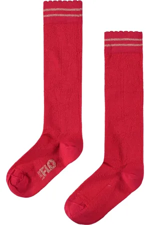 Like Flo Meisjes sokken & kousen Flo girls ajour sock divers cerise 35/38