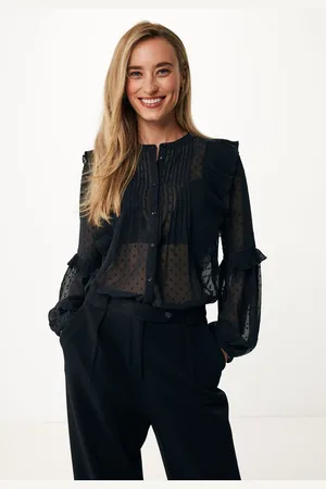 Mexx Blouse Geplooid Zwart Dames