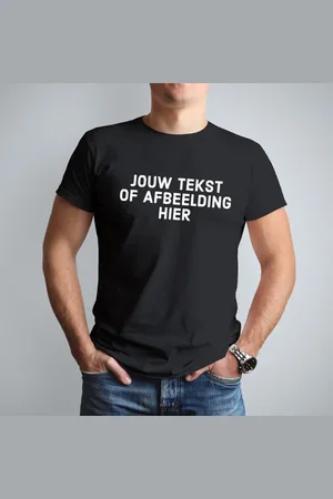 Merkloos Bedrukking naar wens / voor en achter - T-shirt L