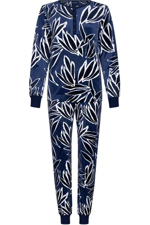 Pastunette Pyjama dames velours - dark blue print - 20242-130-4/529 - maat 48