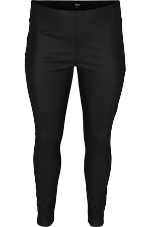 Zizzi MJOY, COATED, PLAIN LEGGINGS Dames Legging - Black
