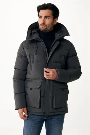 Mexx Winterjas Met Capuchon En Klepzakken Grijs Heren