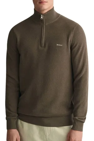 GANT Pique Half Zip Sweater Heren