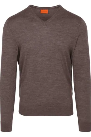 Suitable Merino Pullover V-Hals Taupe