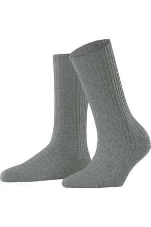 Falke Cosy Wool Boot warme dikke Wol sokken dames grijs