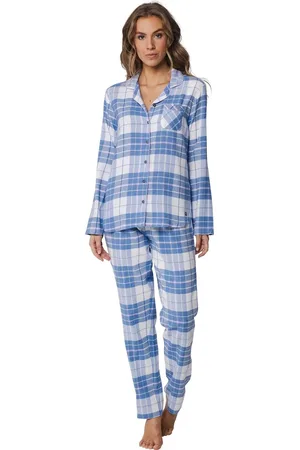 Rebelle Dames pyjama Flanel - Ligt Blue - 44