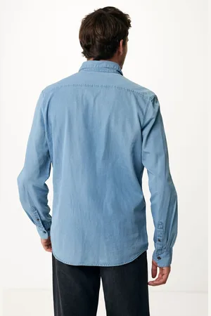 Mexx Overhemd Denim Blauw Heren
