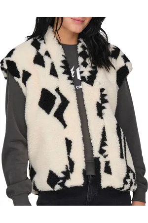 ONLY Gilet Onlpop Teddy Waistcoat Otw 15333472 Cloud Dancer/black Dames