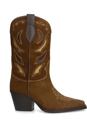 Sacha Dames - suède cowboylaarzen met sierstiksels