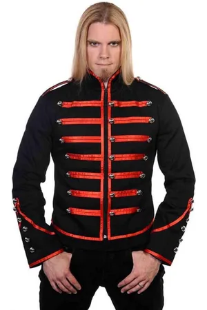 Banned Retro Military Drummer red Jacket - L - /Rood