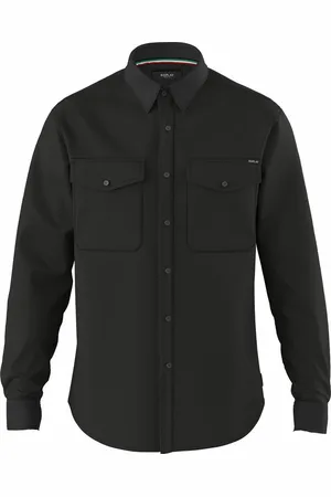 Replay Heren Overhemd 6.5 OZ BLACK DENIM regular fit Zwart L Volwassenen