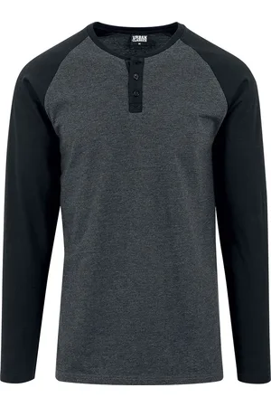 Urban classics Longsleeve shirt -XL- Raglan Henley /Zwart