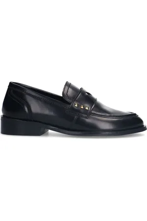Sacha Dames - Zwarte leren penny loafers