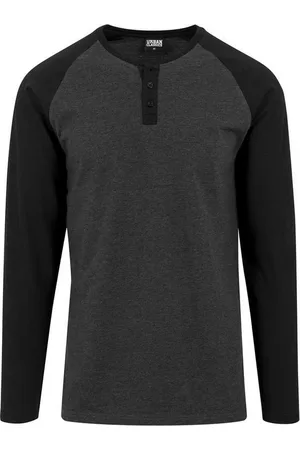 Urban classics Longsleeve shirt -M- Raglan Henley /Zwart