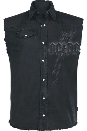 AC/DC Back In Black Torn Shirt met korte mouwen L Katoen - Band merch, Bands