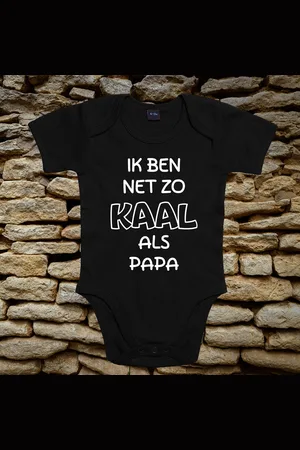 Babybugz Rompertje - Baby rompertje met tekst: Ik ben net zo kaal als papa - Organic katoen