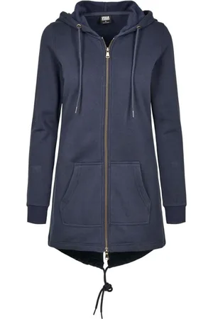 Urban classics Ladies Sweat Parka Vest met capuchon navy S Katoen Dames - Basics