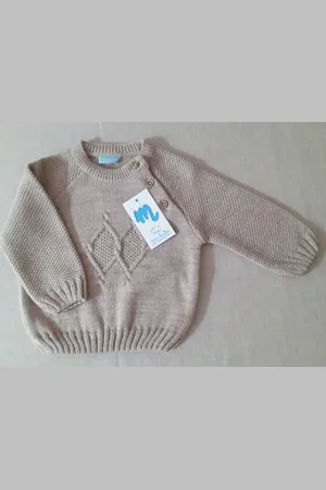 Mac Mac Iusion Gebreide Baby Pullover/ trui | 9502X |Nuez/ zand | 1 Maand | maat 56