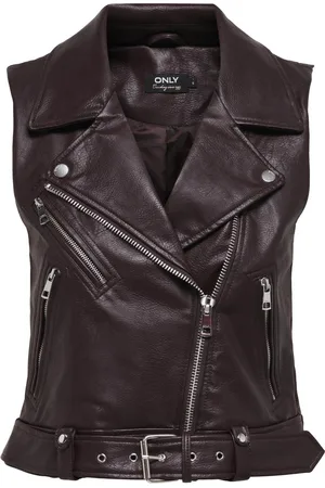 ONLY ONLVERA FAUX LEATHER WAISTCOAT OTW NOOS Dames Biker