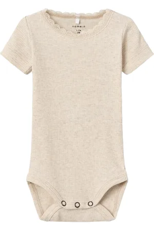 NAME IT Romper Kab Lace Korte Mouw Peyote Melange maat 62