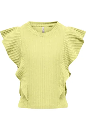 ONLY KOGNELLA S/L SHORT RUFFLE TOP JRS Meisjes T-shirt -