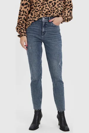 VERO MODA Jeans Vmbrenda Hr Straight Ank Cut Gu3134 10268401 Dark Blue Denim/grey Wwash Dames