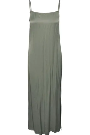 Pieces® Pcsmilli Sl Long Slip Dress Hedge Green XL