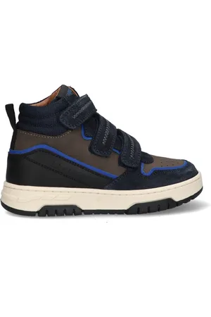 Braqeez 424609-420 Jongens Hoge Sneakers - - Leer - Klittenband