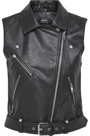 ONLY ONLVERA FAUX LEATHER WAISTCOAT OTW NOOS Dames Biker