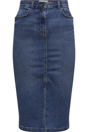 JDY Jacqueline de Yong Rok moon Hw Midi Slit Skirt Mix Dnm 15325843 Medium Blue Denim Dames