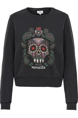 ONLY ONLLUCINDA LIFE L/S MEXI BOX SWT - Black/MAMACITA