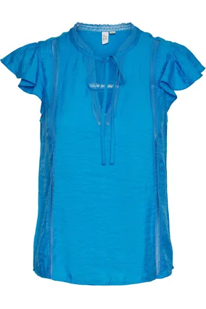VERO MODA Katinka S/L Top Wvn Ibiza Blue L