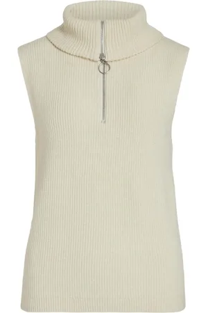VILA Trui Viril Half Zipper Knit Vest Noos 14084214 Birch Dames