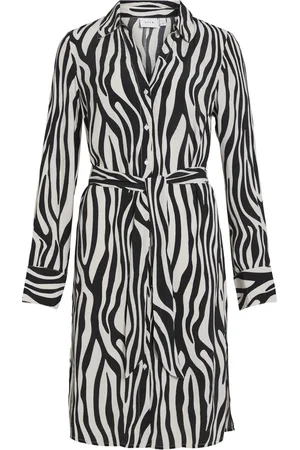 VILA 14084529 - VIFINI L/S MIDI SHIRT PANTERPRINT DRESS - NOOS