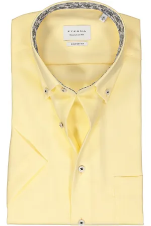 ETERNA Comfort fit overhemd korte mouw - Oxford - (contrast) - Strijkvrij - Boordmaat: 42