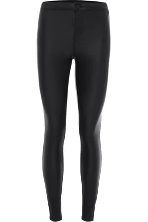 Noisy May Broek Nmella Super Hw Coated Pants Noos 27005427 Black Dames