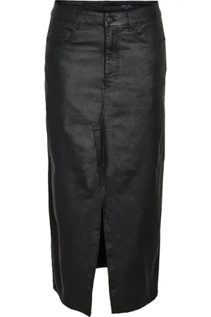 Noisy May NMKath NW slit long skirt coated BL NOOS Medium-lengte rok S Dames