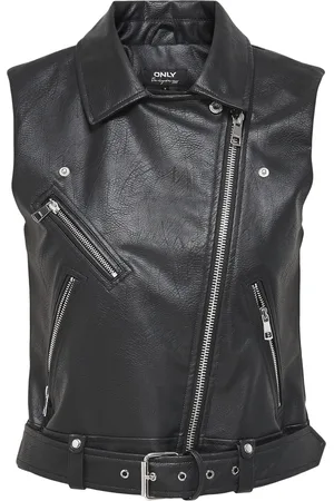 ONLY ONLVERA FAUX LEATHER WAISTCOAT OTW NOOS Dames Biker