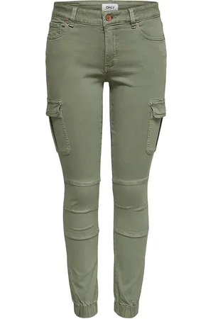 ONLY Broek Onlmissouri Reg Ank Cargo Pnt Noos 15170889 Oil Green Dames
