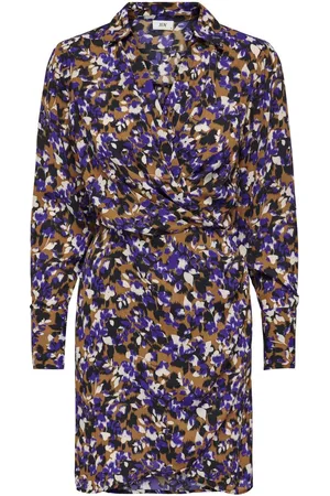 JDY MOCCA L/S FITTED MIDI WRAP DRESS WVN Dames Jurk