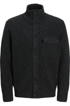 JACK & JONES Vest Jcomace Knit Cardigan Smu 12270984 Black/w. Asphalt Mannen