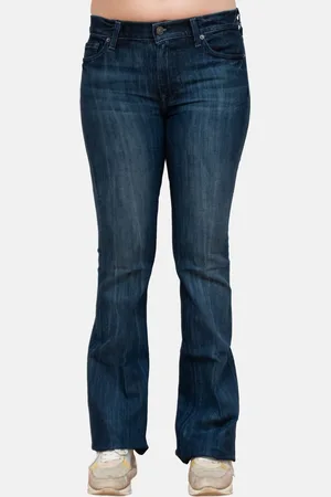 7 for all Mankind Jeans CHARLIZE met blauw stiksel op achterzakken - slim flared - - 25