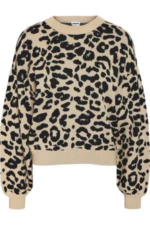 Noisy May Trui Nmcharlott L/s O-neck Knit Noos 27028159 Nomad Black Leo Dames