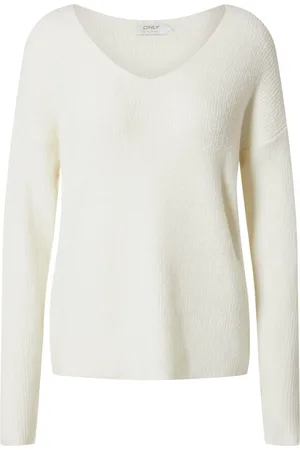 ONLY Trui Onlcamilla V-neck L/s Pullover Knt 15204588 Birch/melange Dames