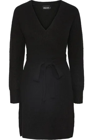 Pieces® PCELLEN LS WRAP KNIT DRESS NOOS BC Dames Jurk