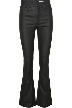 Noisy May NMSALLIE HW FLARE COATED PANTS NOOS Dames Broeken
