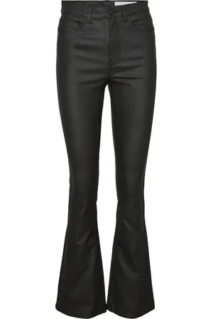 Noisy May NMSALLIE HW FLARE COATED PANTS NOOS Dames Broeken