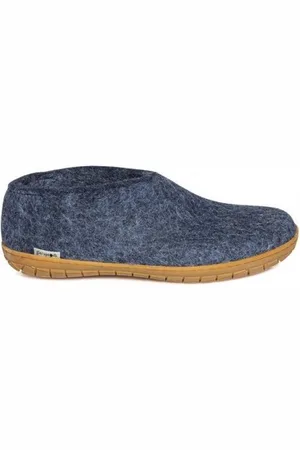 Glerups Pantoffel van wolvilt met rubber zool - - maat 35