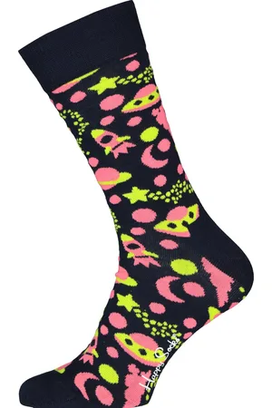 Happy Socks Into Space Sock - blauw met roze ruimte - Unisex