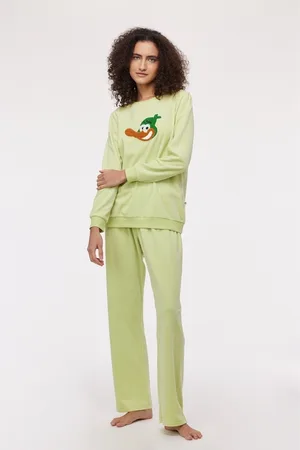 Woody Pyjama dames velours duck